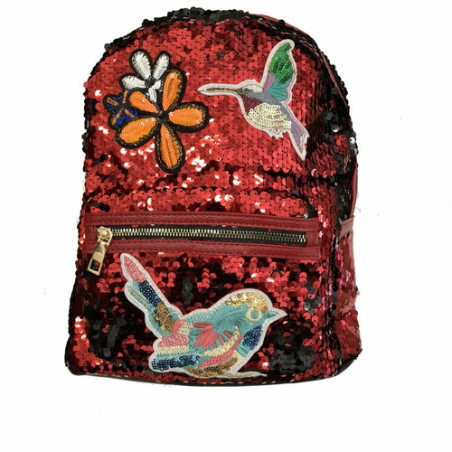 DOE A DEAR- RED SEQUIN BACKPACK