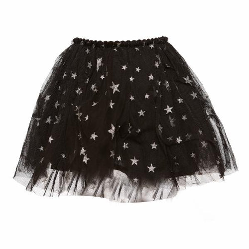 DOE A DEAR BLACK TULLE SKIRT W SILVER STARS
