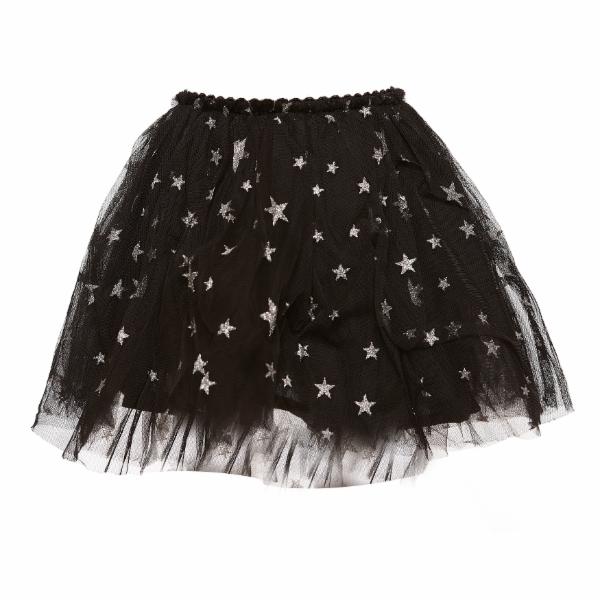DOE A DEAR BLACK TULLE SKIRT W SILVER STARS