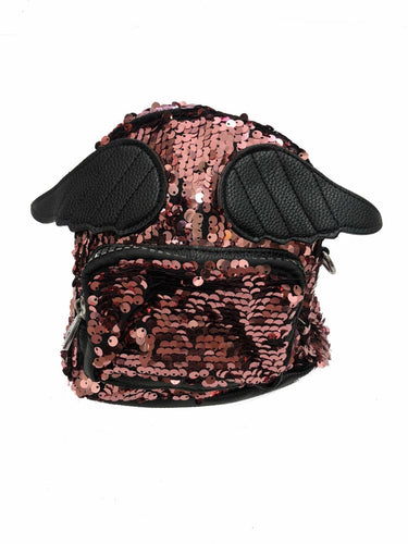 DOE A DEAR- PINK MINI SEQUIN BACKPACK W/ WINGS
