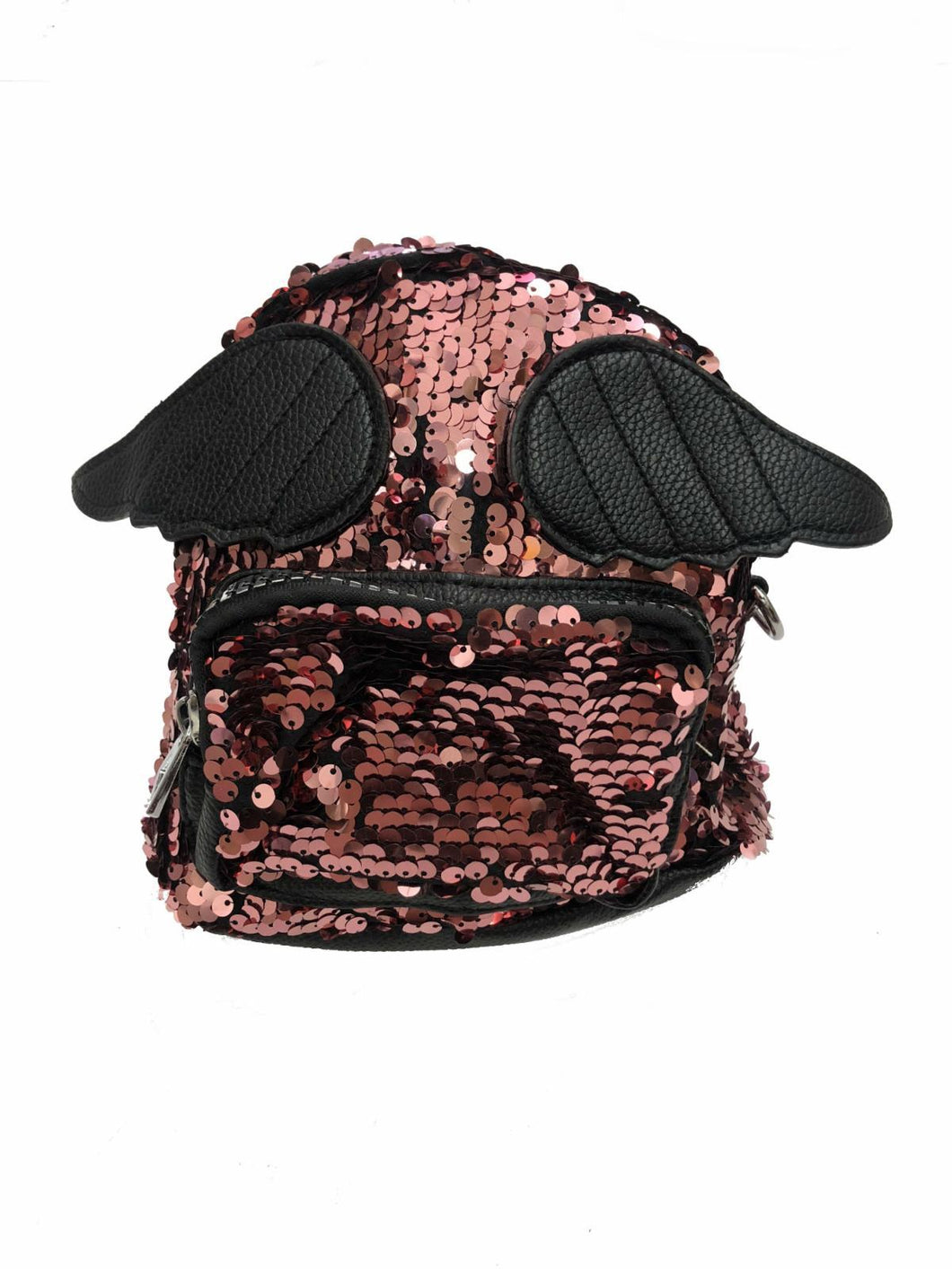 DOE A DEAR- PINK MINI SEQUIN BACKPACK W/ WINGS
