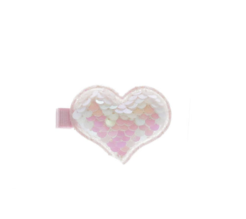 DOE A DEAR- PEARL SEQUIN HEART HAIR CLIP