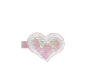 DOE A DEAR- PEARL SEQUIN HEART HAIR CLIP