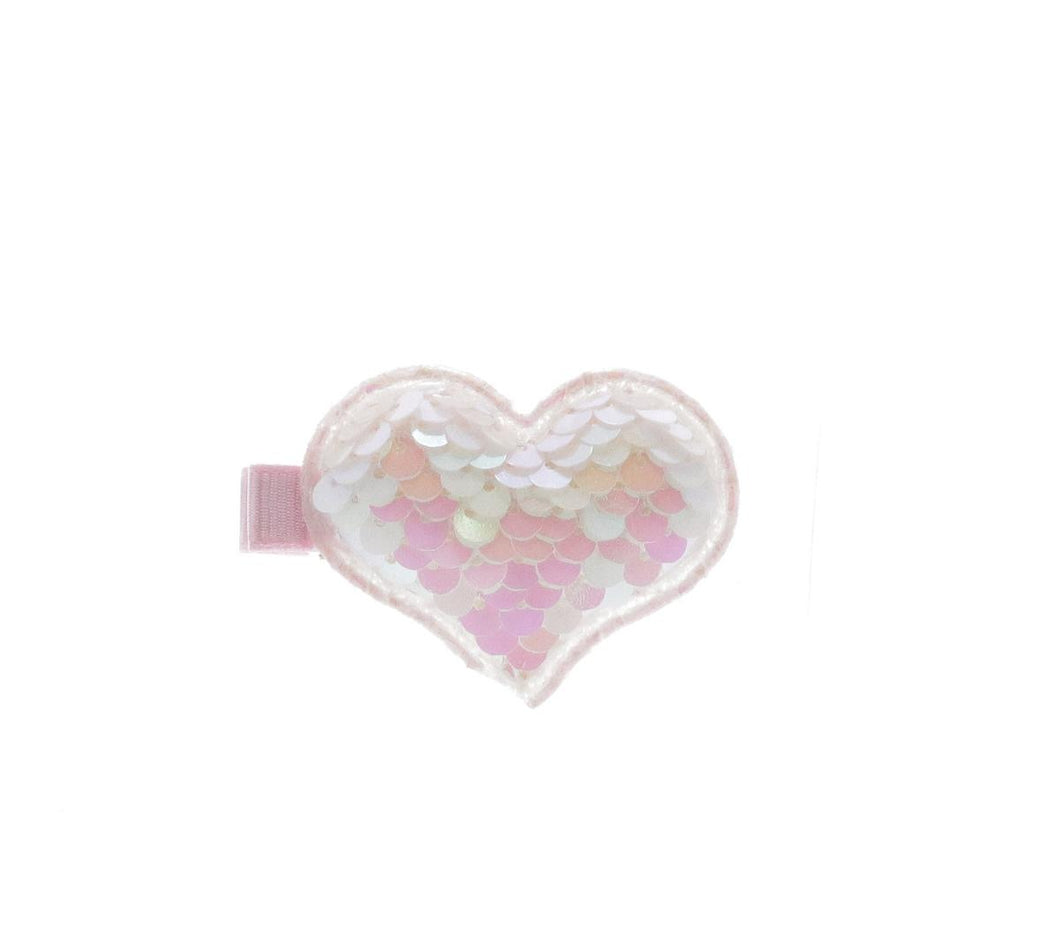 DOE A DEAR- PEARL SEQUIN HEART HAIR CLIP