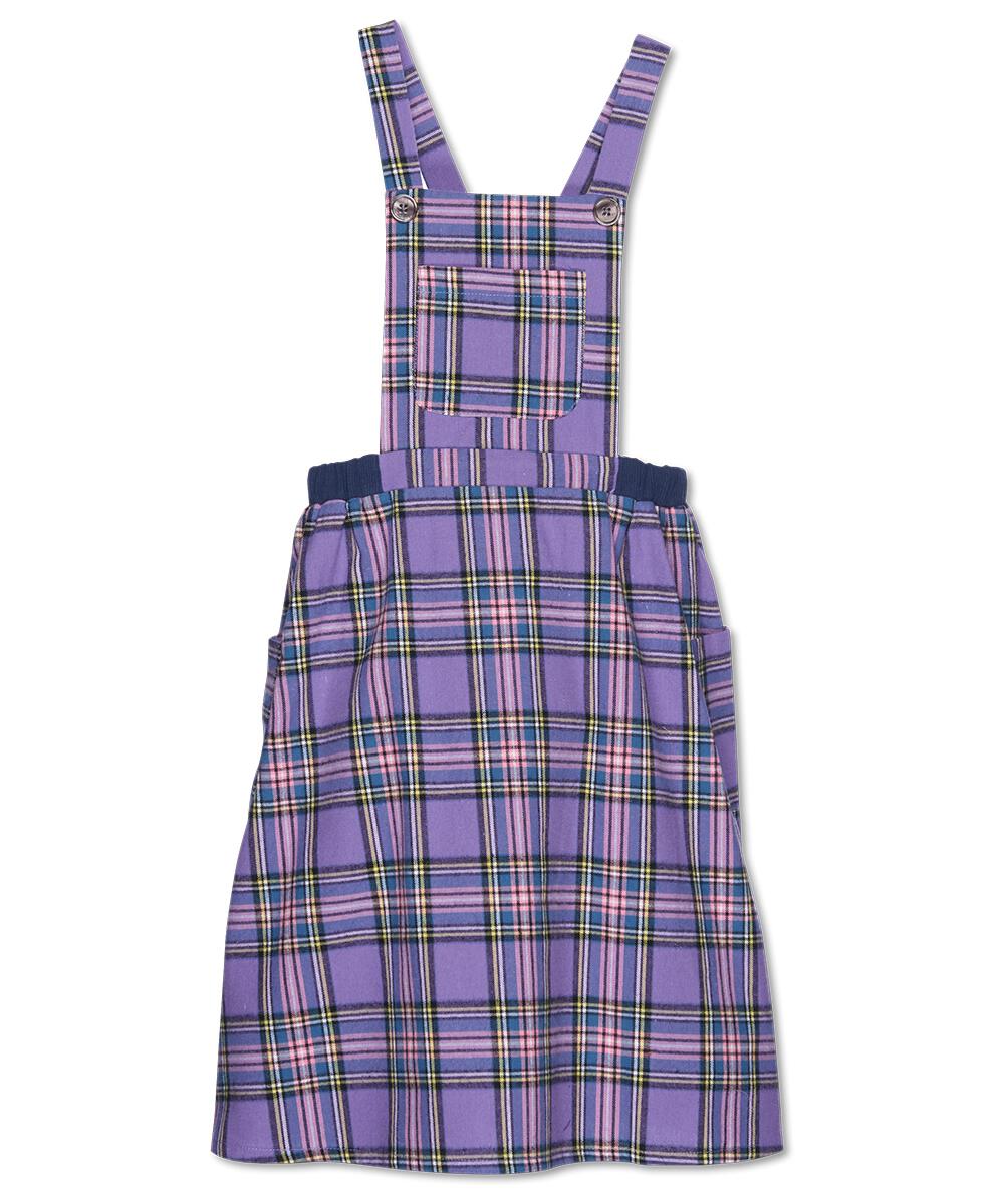 WANDER & WONDER- LILAC PLAID PINAFORE SKIRT