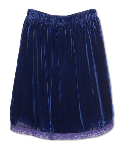 WANDER & WONDER- SLIP SKIRT IN MIDNIGHT VELVET