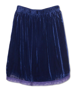 WANDER & WONDER- SLIP SKIRT IN MIDNIGHT VELVET