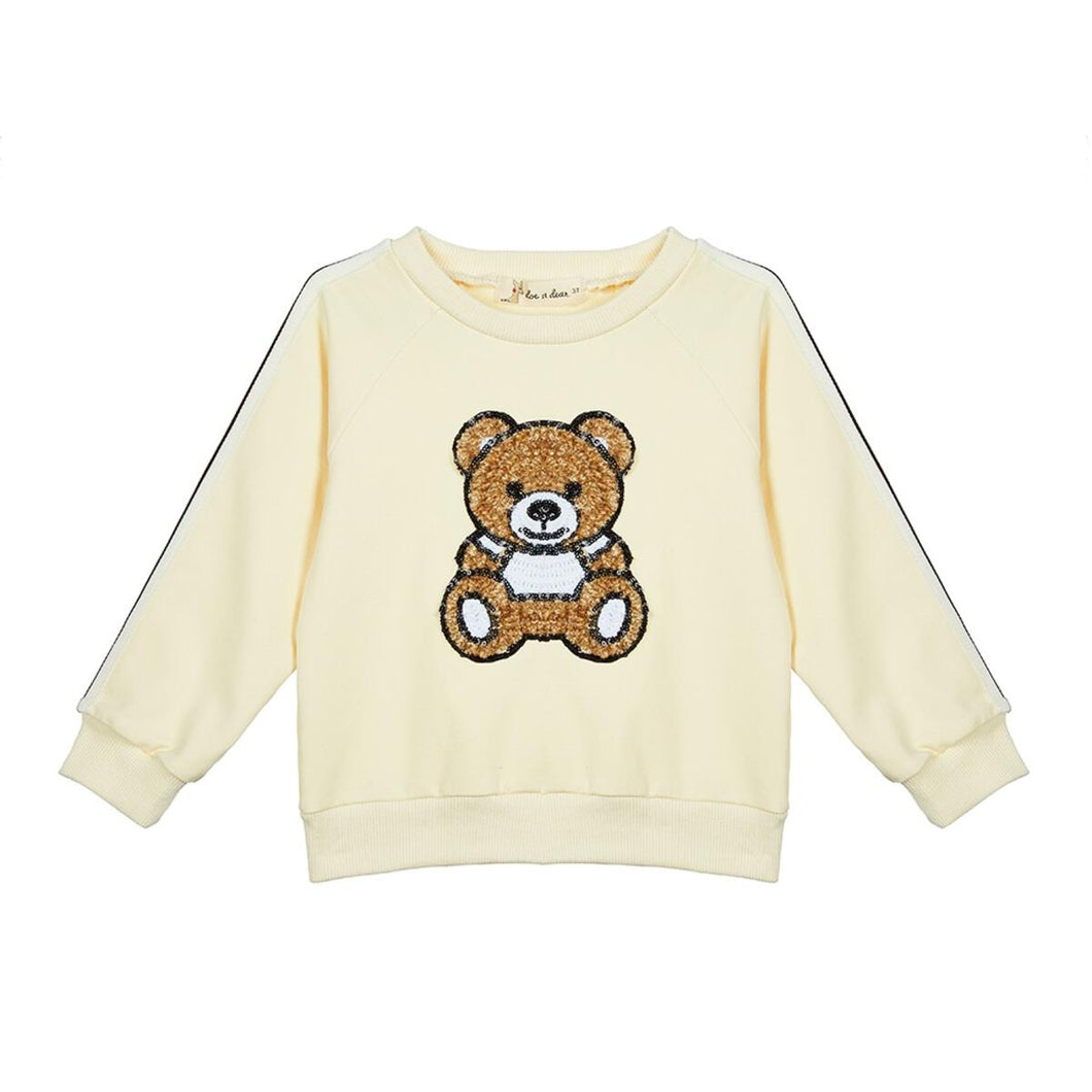 DOE A DEAR- CREAM BEAR SWEATER