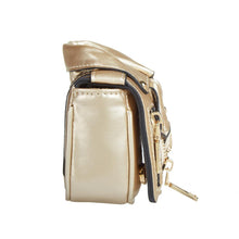 DOE A DEAR- LEATHER MINI MOTORCYCLE PURSE IN GOLD