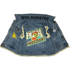 WEE MONSTER- PIZZA FOR PRESIDENT DENIM VEST