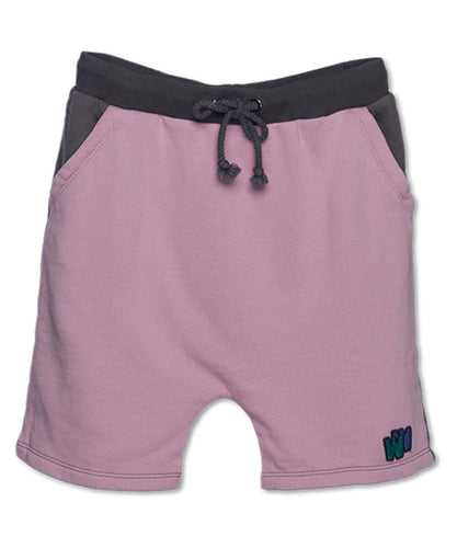 WANDER & WONDER- TWO TONE SWEATSHORTS IN CHARCOAL