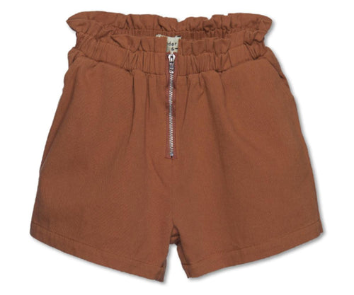 WANDER & WONDER- CARAMEL CINCH WAIST SHORTS