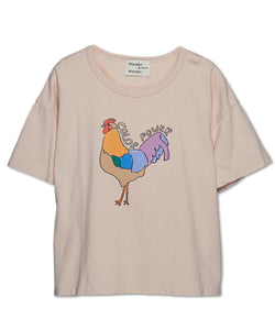 WANDER & WONDER- ROOSTER TEE IN SAND