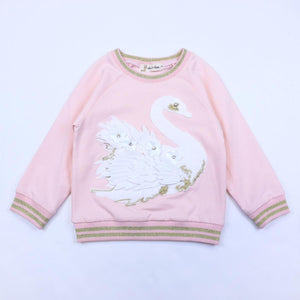 DOE A DEAR- PINK 3-D SWAN SWEATER
