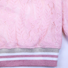 DOE A DEAR- PINK LACE ALL OVER SWEATER