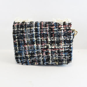 DOE A DEAR- PEARL TRIM TWEED PURSE IN BLACK