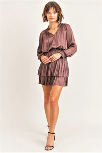 RESET BY JANE- SMOKING DETAIL LAYERED DRESS