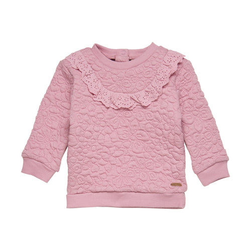 MINYMO- BABY GIRL LILAS PINK RUFFLE SWEATSHIRT