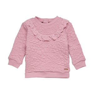 MINYMO- BABY GIRL LILAS PINK RUFFLE SWEATSHIRT