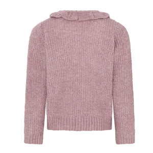MINYMO- PINK RUFFLE COLLAR KNIT SWEATER