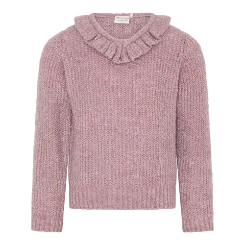 MINYMO- PINK RUFFLE COLLAR KNIT SWEATER