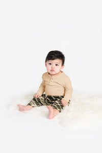 OMAMIMINI- Baby Long Sleeve Henley | Beige