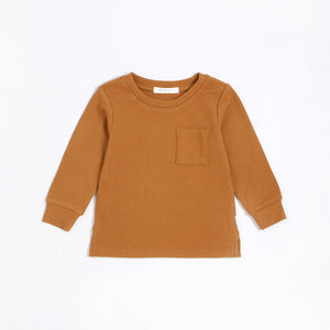 PETIT LEM- GOLDEN WHEAT MODAL RIB LONG SLEEVE T-SHIRT