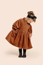 OMAMIMINI- GIRLS CORDUROY SHIRT DRESS IN RUST