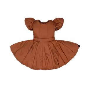 OMAMIMINI- RUST BALLERINA CRISS CROSS QUILTED DRESS