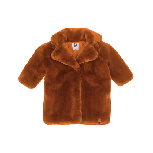 OMAMIMINI- FAUX FUR COAT IN RUST