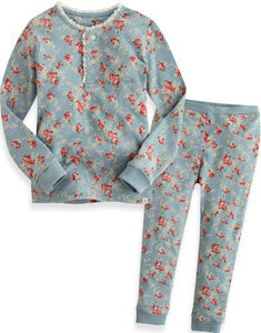 Blue Floral Pajama Set