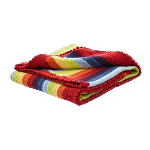 PEBBLE- RAINBOW STRIPEY BLANKET