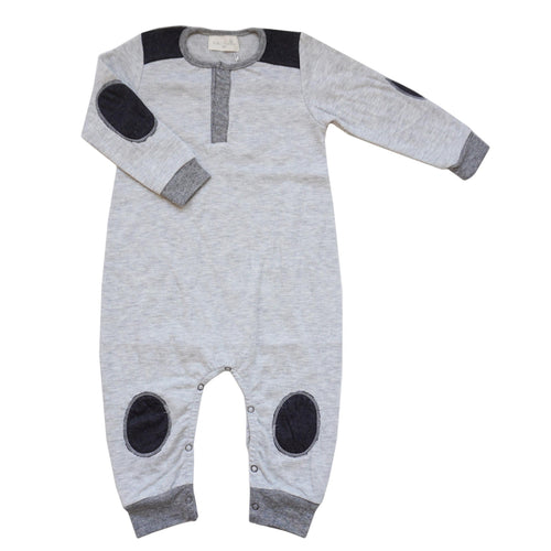 MIKI MIETTE - BABY BOY GRAY ROMPER