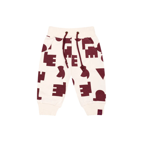 OMAMIMINI- BABY OFF-WHITE PEACE PLEASE TERRY JOGGERS