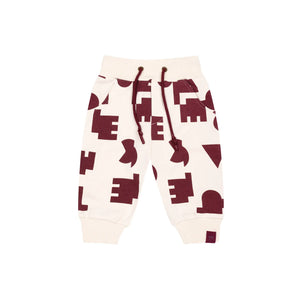 OMAMIMINI- BABY OFF-WHITE PEACE PLEASE TERRY JOGGERS