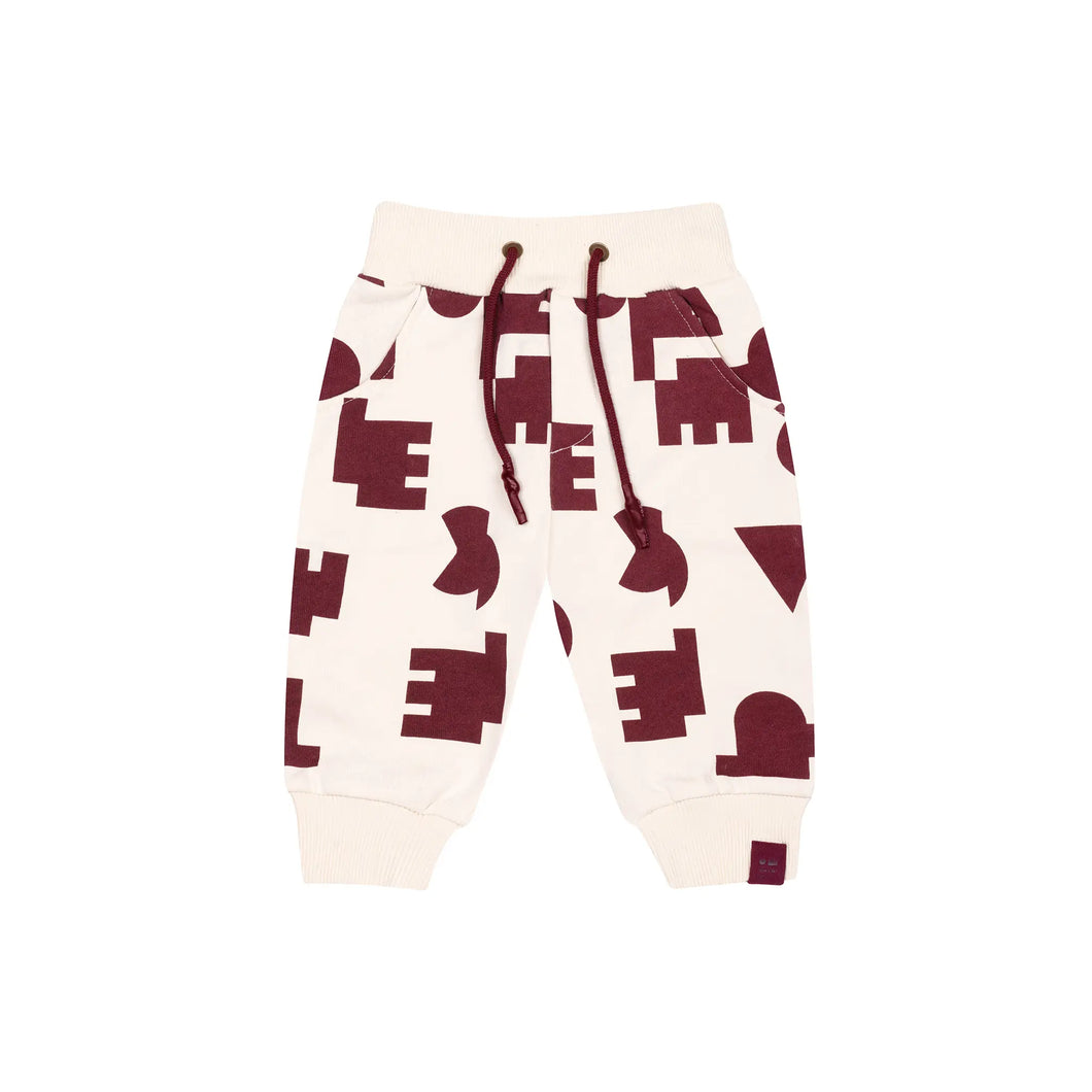 OMAMIMINI- BABY OFF-WHITE PEACE PLEASE TERRY JOGGERS