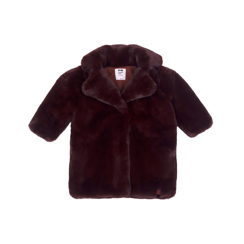 OMAMIMINI- FAUX FUR COAT IN MAROON