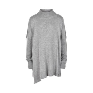 CREAMIE GREY HIGH LOW SWEATER