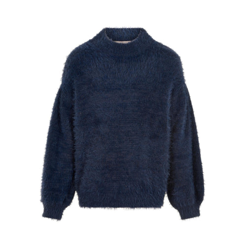 CREAMIE- NAVY KNIT SWEATER