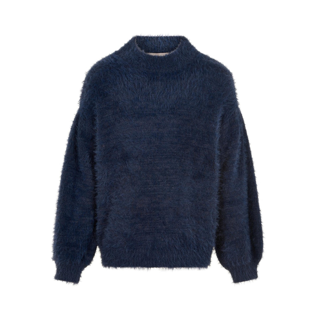 CREAMIE- NAVY KNIT SWEATER