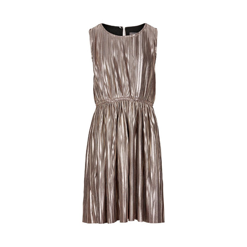 CREAMIE- GOLD PLISSE JERSEY DRESS
