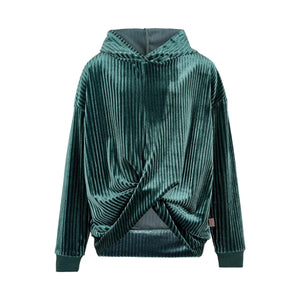 CREAMIE- EMERALD GREEN VELOUR PULL OVER