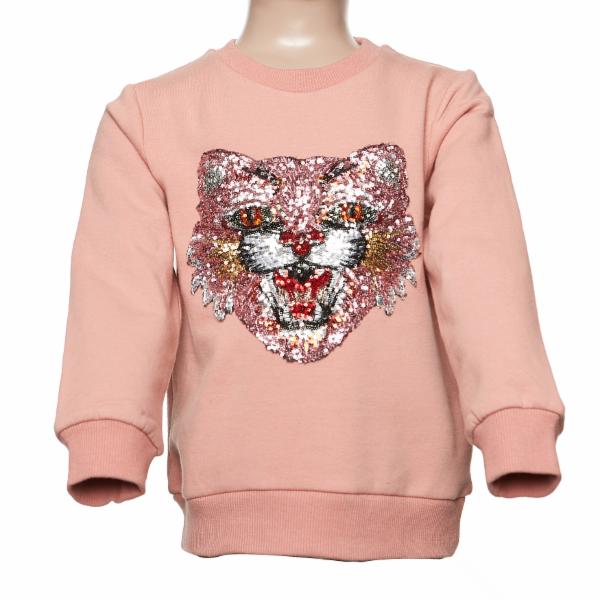 DOE A DEAR- L/S BOBCAT SWEATER W/ SEQUIN DETAILING (PINK)