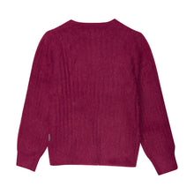 CREAMIE- PULLOVER KNIT SWEATER IN RASEBERRY MAROON