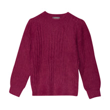 CREAMIE- PULLOVER KNIT SWEATER IN RASEBERRY MAROON