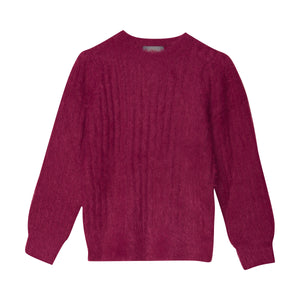 CREAMIE- PULLOVER KNIT SWEATER IN RASEBERRY MAROON