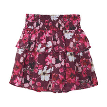 CREAMIE MAROON DOBBY FLORAL SKIRT