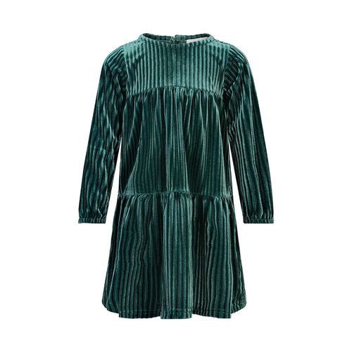 CREAMIE- EMERALD GREEN VELOUR DRESS
