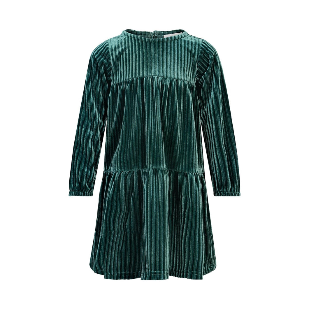 CREAMIE- EMERALD GREEN VELOUR DRESS