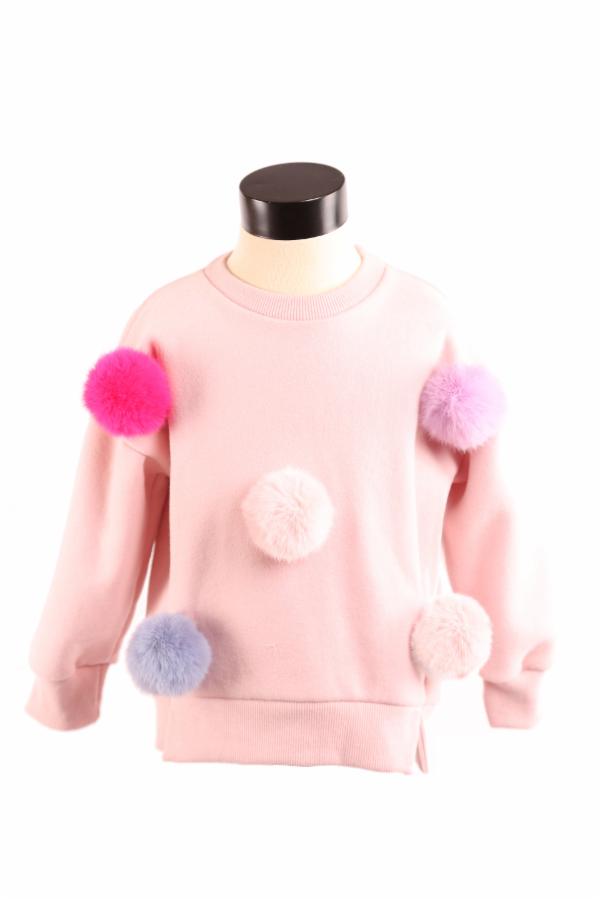 DOE A DEAR- MAUVE CHELSEA POM POM SWEATER